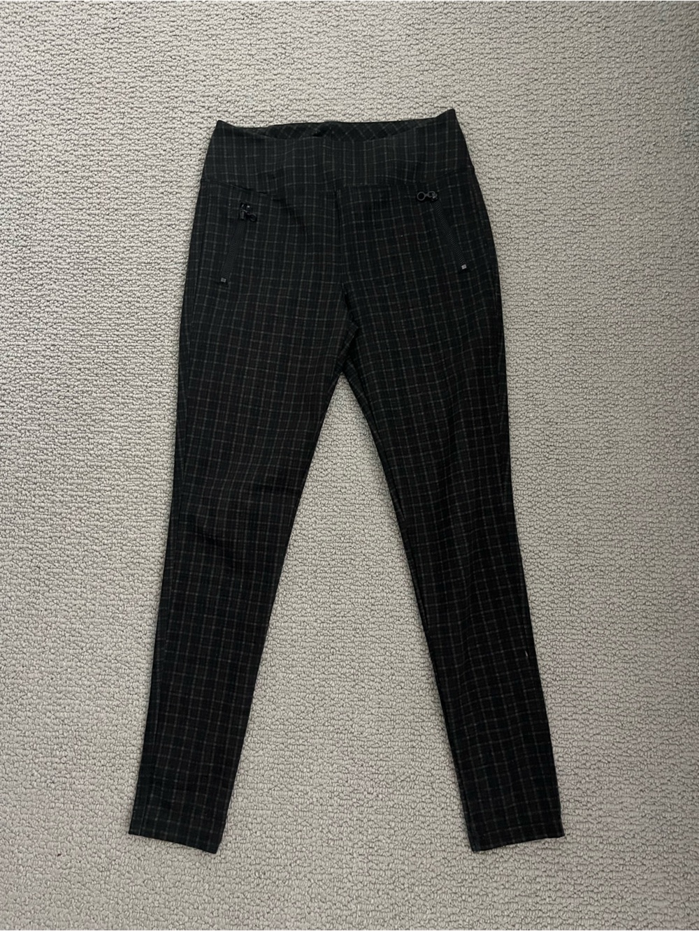 ⚡️Black Windowpane Ponte Leggings - Women's Stretch Dress Pants
